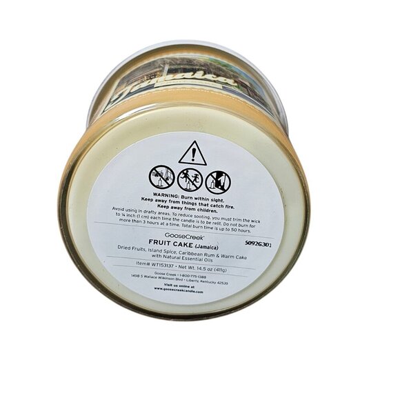 Goose Creek Jamaica Fruit Cake 3-Wick Soy Wax Essential Oil Jar Candle NEW - Picture 4 of 5